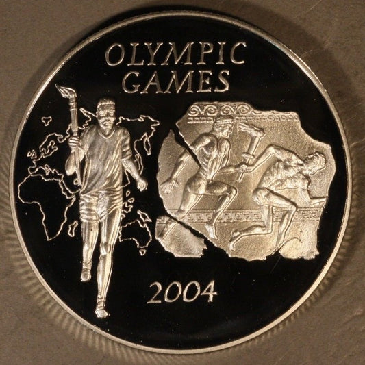 2003 Ghana 500 Sika Olympic Relay Proof Silver