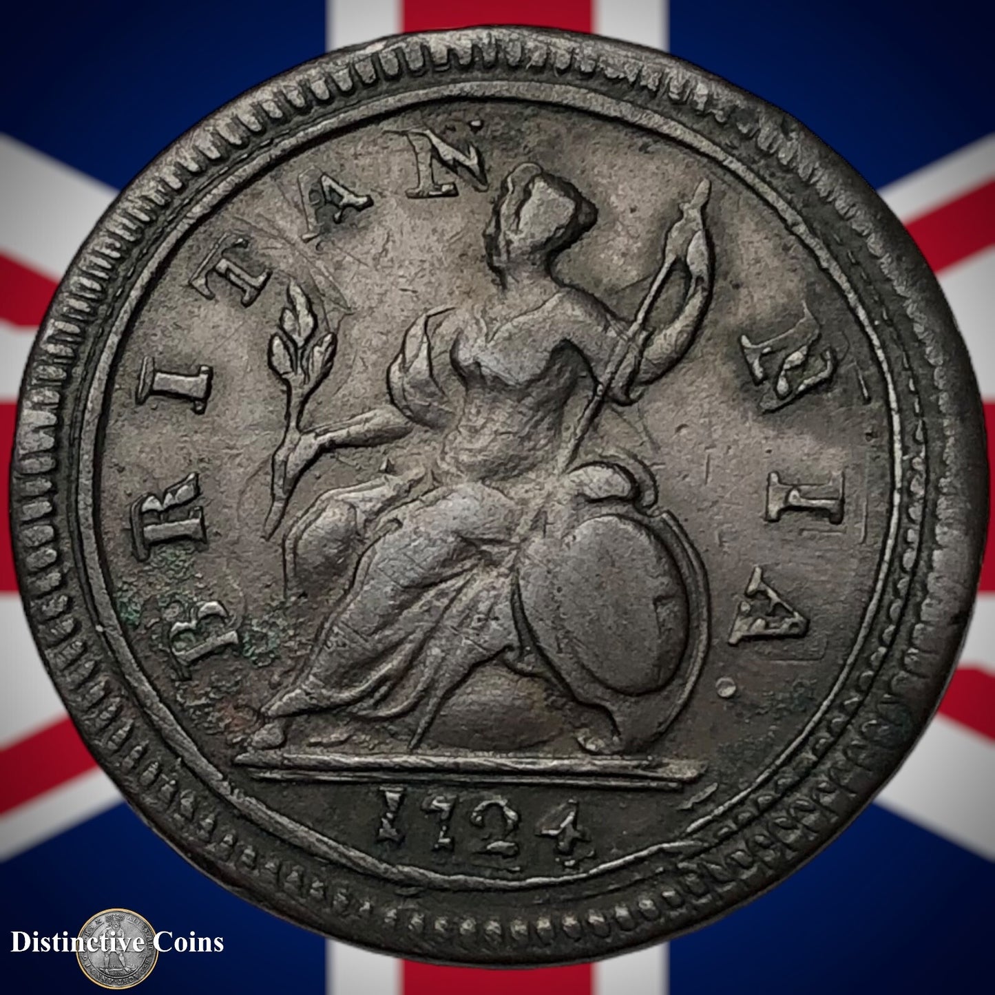 Great Britain 1724 Half Penny 1/2d GB5036