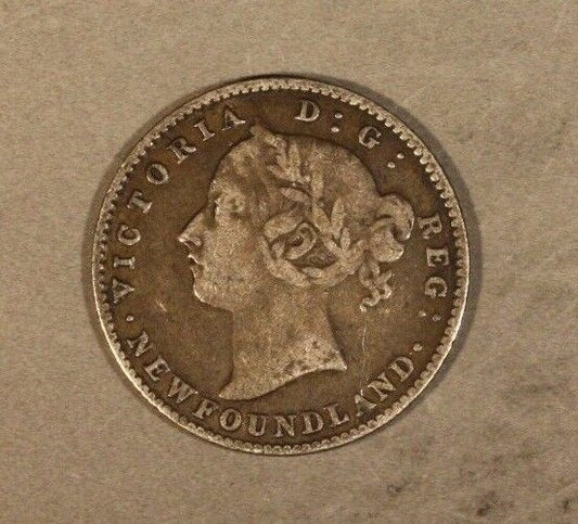 1890 Newfound 10 Cents Silver Circulated Nice