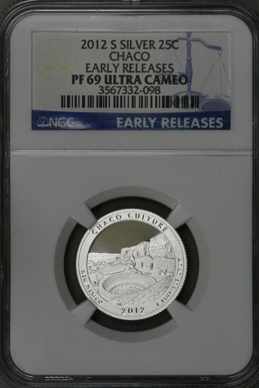 US 2012S Silver Chaco ATB Quarter NGC PF69 Ultra Cameo Early Release  S496