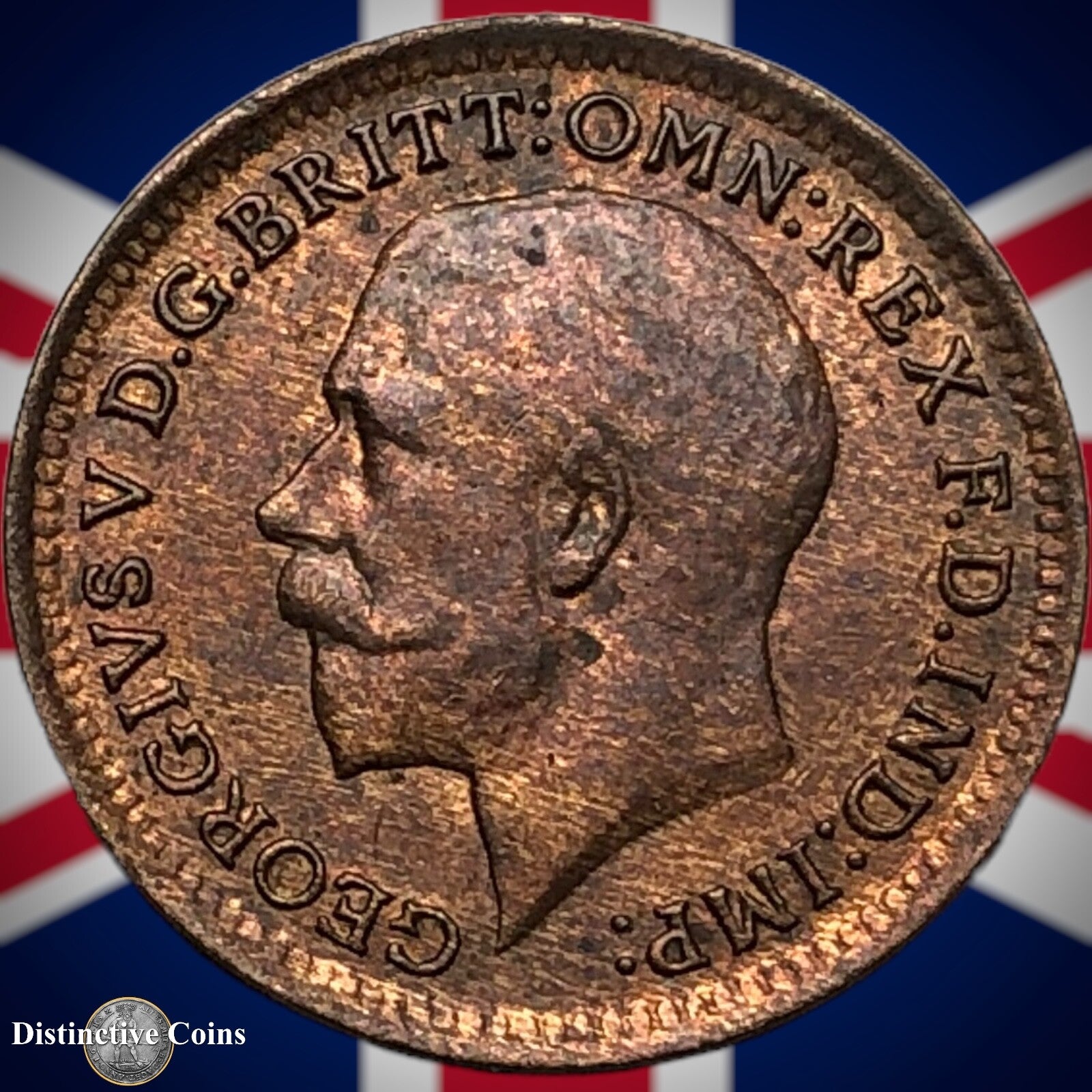 Great Britain 1913 Third Farthing 1/3 Penny GB3043