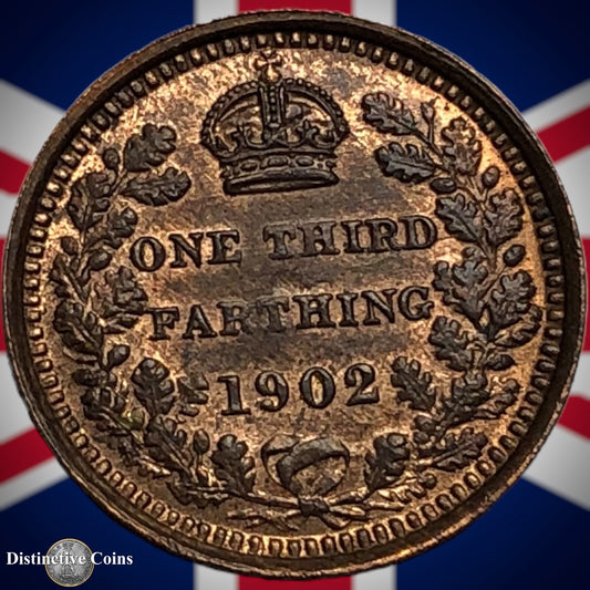 Great Britain 1902 Third Farthing 1/3 Penny GB3036