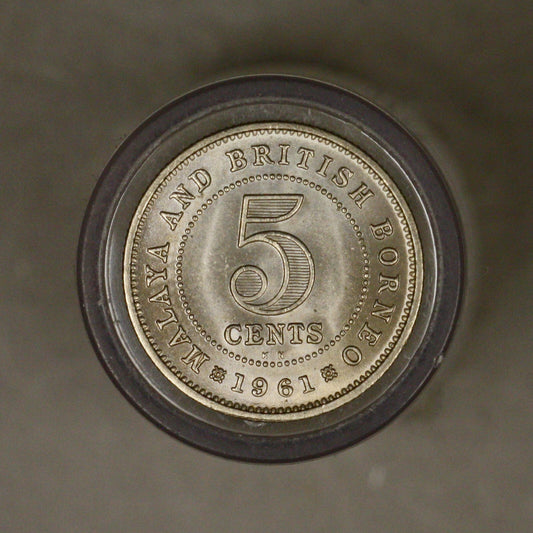 Malaya British North Borneo 1961 KN 5 Cents Gem unc