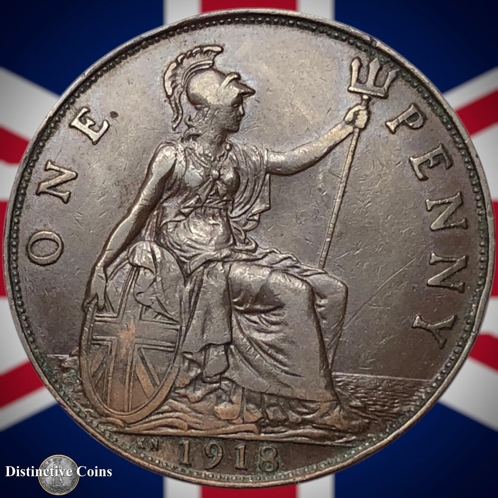 Great Britain 1918 KN Penny 1d GB6895