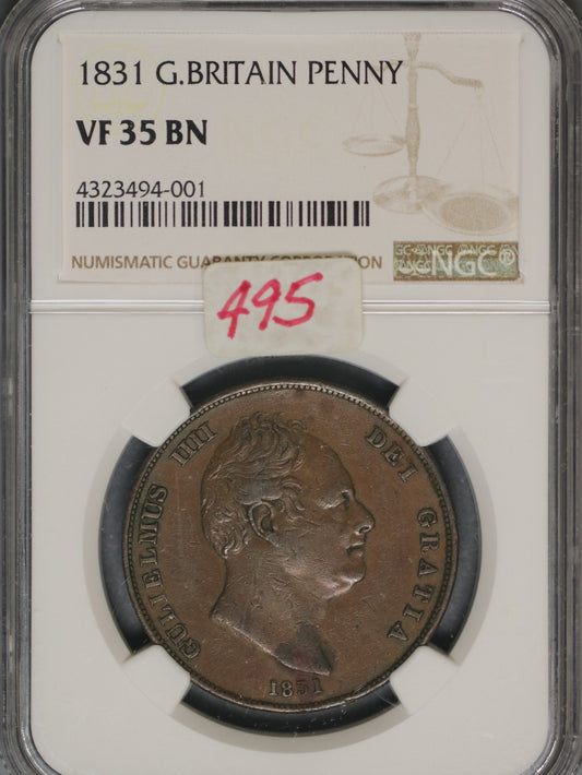 Great Britain 1831 Penny K-707 NGC VF35 BN