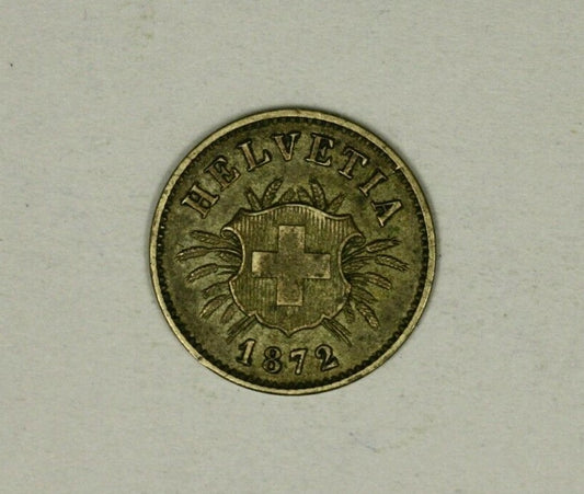 Switzerland 5 Rappen 1872-B  VF/XF   A1042