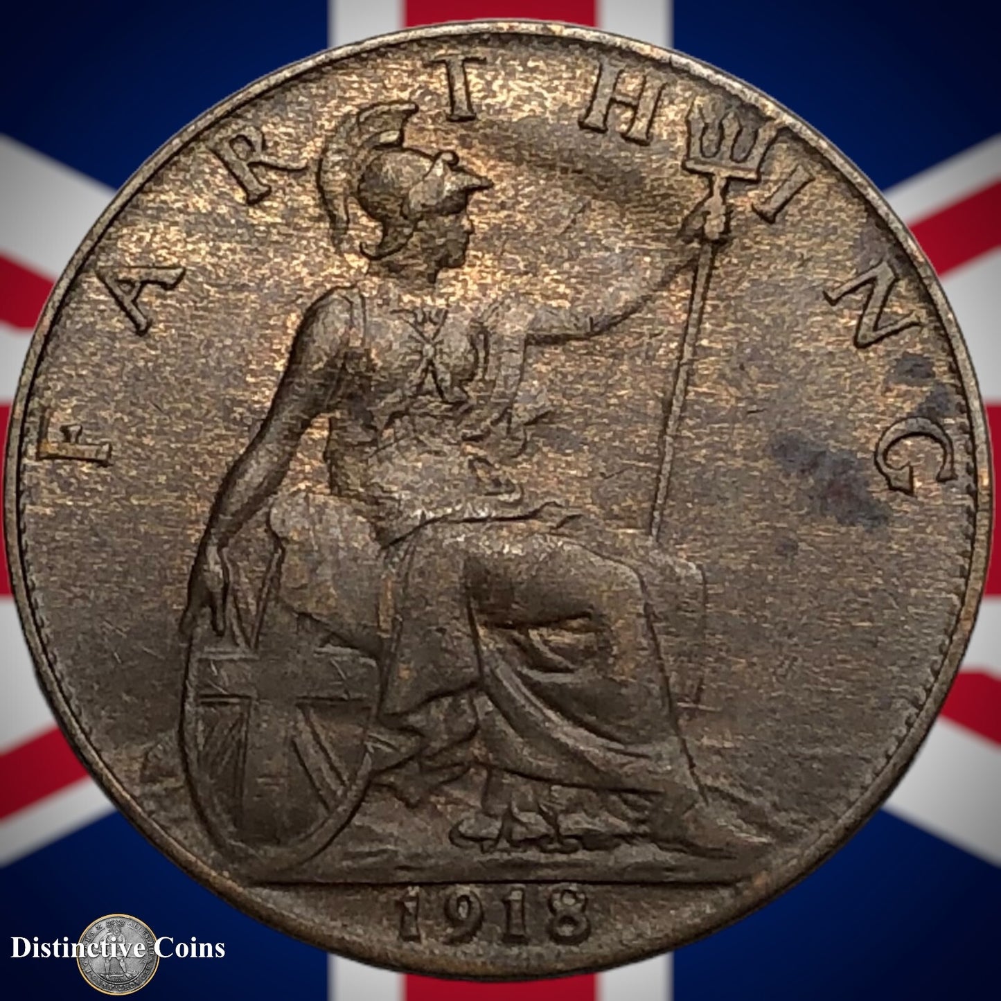 Great Britain 1918 Farthing 1/4d GB4695