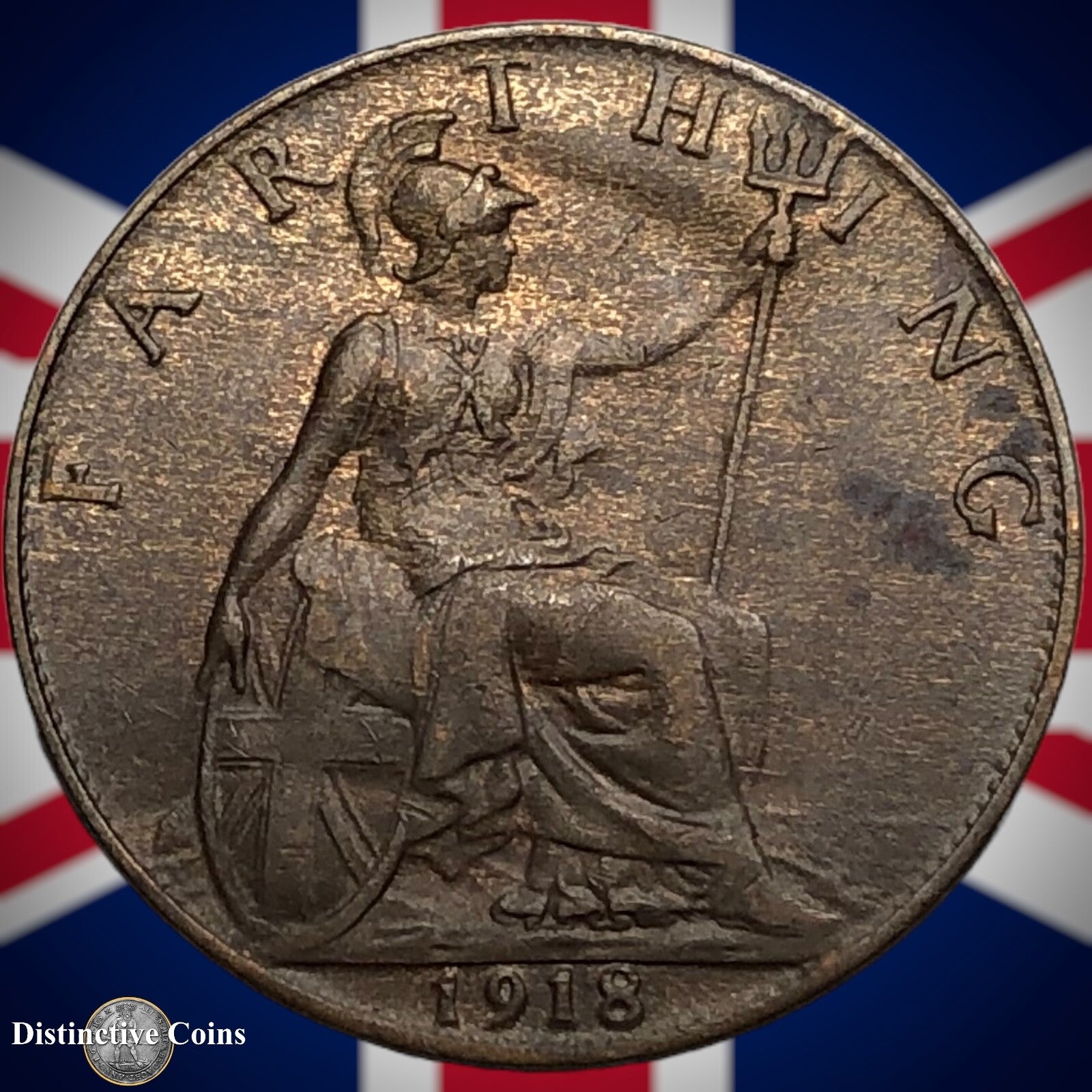 Great Britain 1918 Farthing 1/4d GB4695