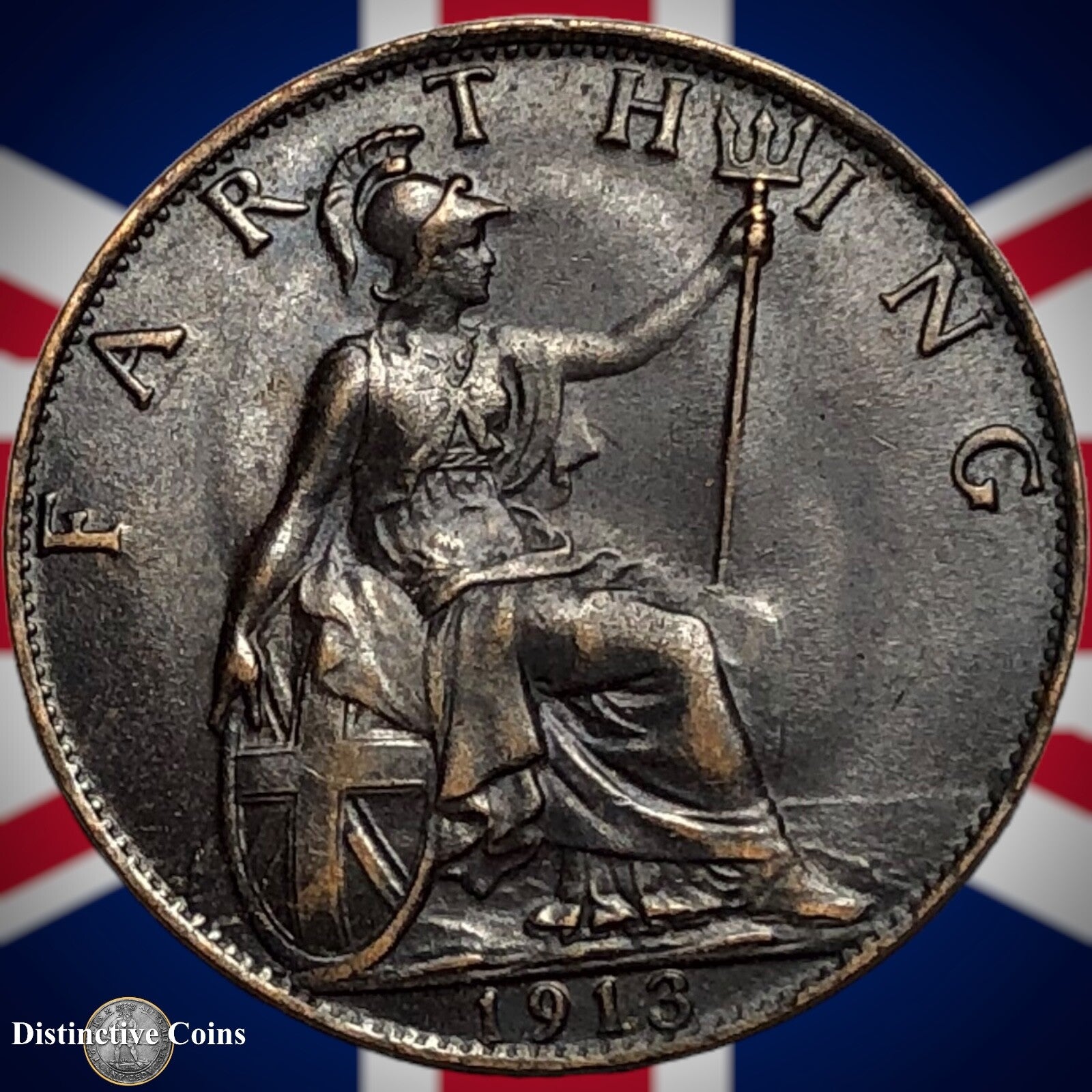 Great Britain 1913 Farthing 1/4d GB4668