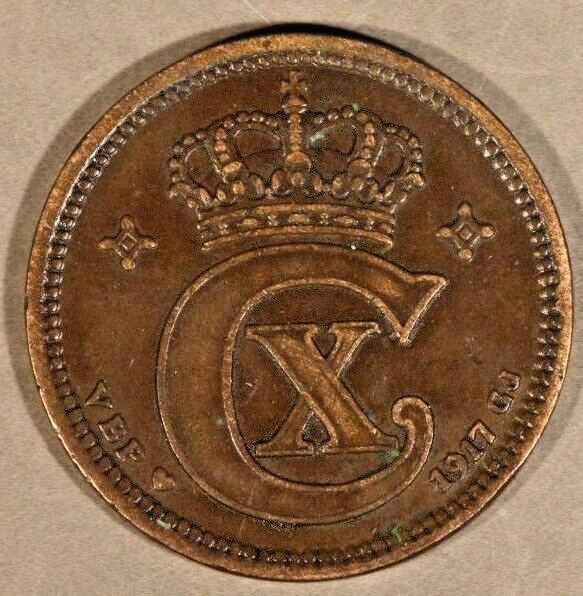 1917 Denmark 5 Ore Nice