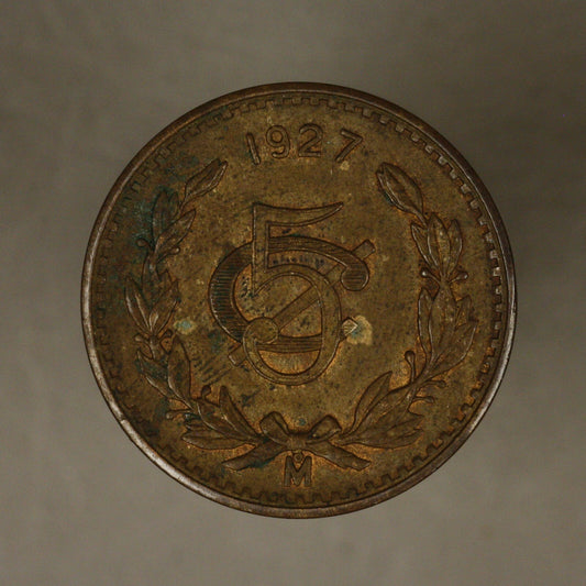 Mexico 1927 mo 5 c Toned UNC