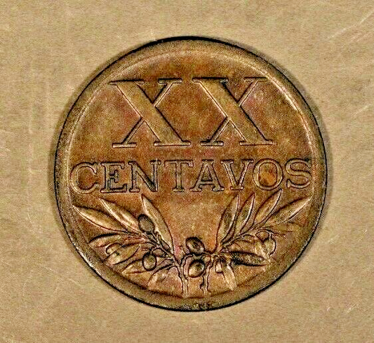 1945 Portugal 20 Centavos Lightly Circulated