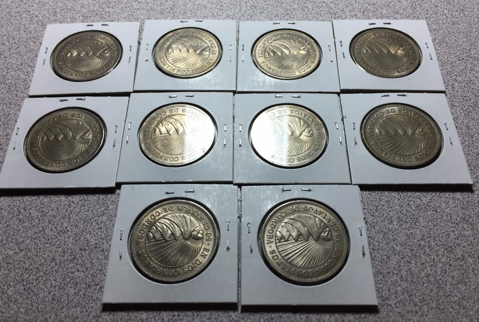 Lot of (10) 1965 NICARAGUA 50 Centavos   #A101