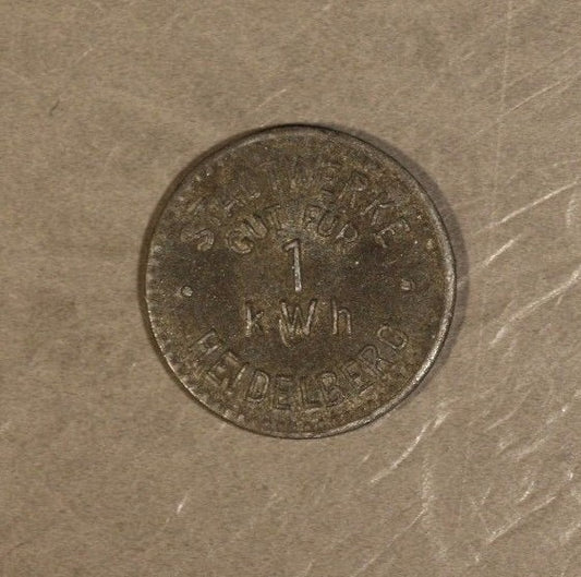 Heidelberg Statwerke"Gut Fur 1 KWH" Utility Token Zinc