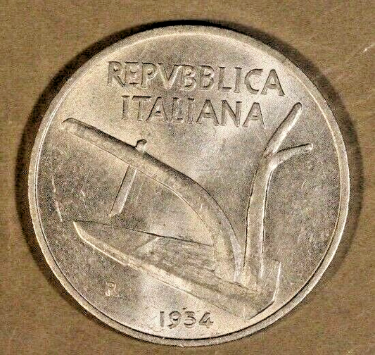 1954 Italy Aluminum 10 Lire Extra Nice