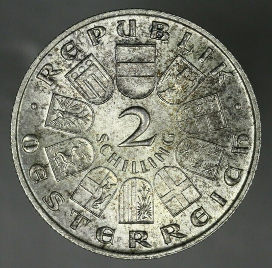 Austria 1932 2 Shilling Toned UNC