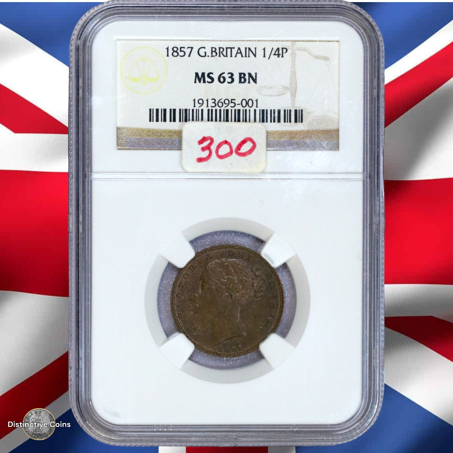 Great Britain 1857 Farthing NGC MS63BN - GBS045