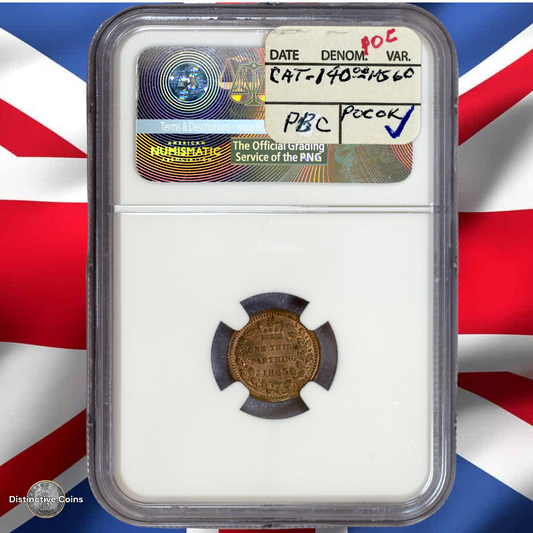 Great Britain 1885 1/3 Farthing NGC Unc details - GBS009