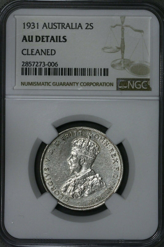 Australia 1931 2 Shillings (Florin) NGC AU Details Cleaned S595