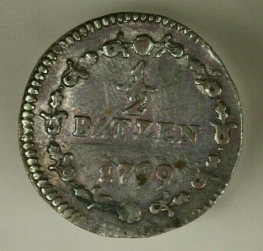 Helvetian Republic 1/2 Batzen 1799  VF old scratches   A966