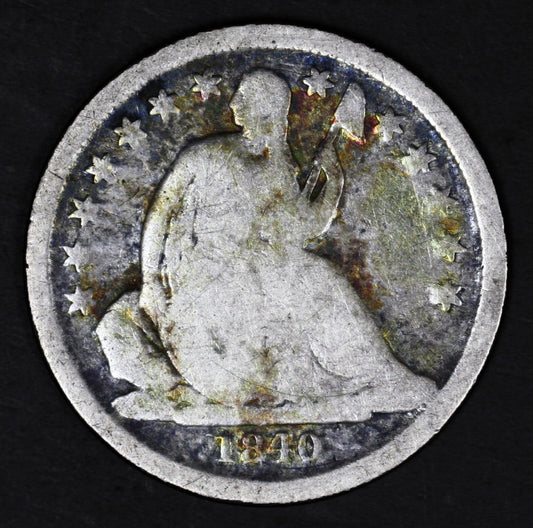 US 1840 O Seated Liberty Dime No Drapery  A3224