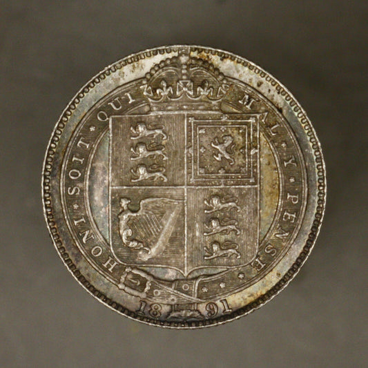 Great Britain 1891 1 Shilling Toned Unc