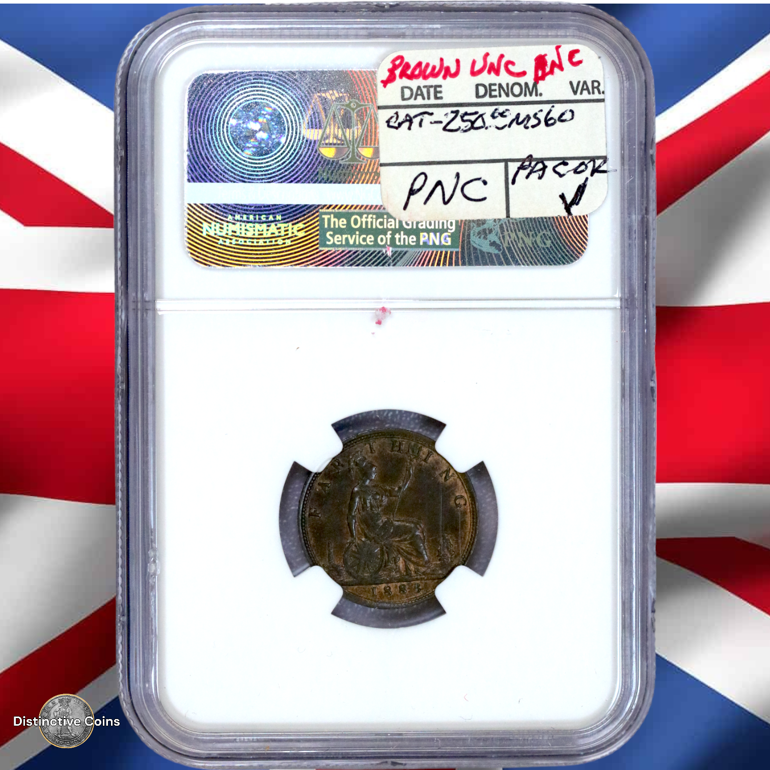 Great Britain 1883 Farthing NGC AU58BN - GBS052