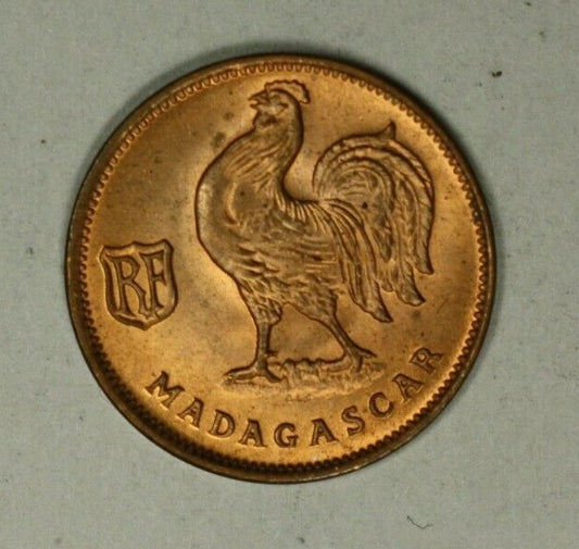 Madagascar 50 Centimes 1943  Red Gem BU   A1972