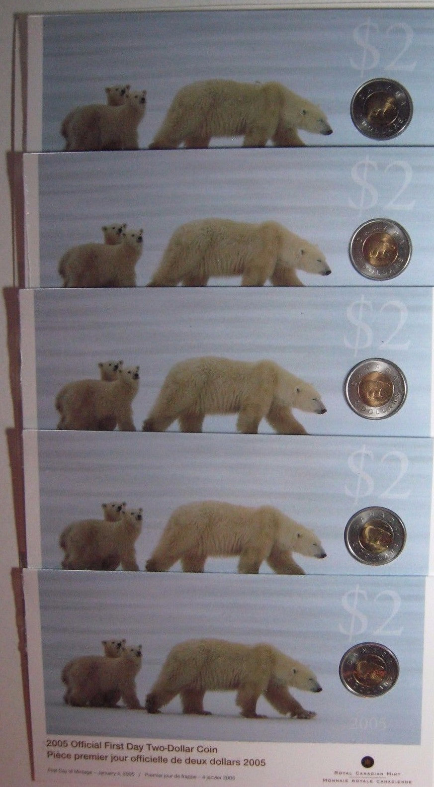 Lot of 12 Canada 2005 First Day Coinage Strikes in Holder