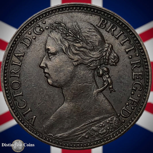 Great Britain 1875 Farthing 1/4d Small Date Variety GB3733