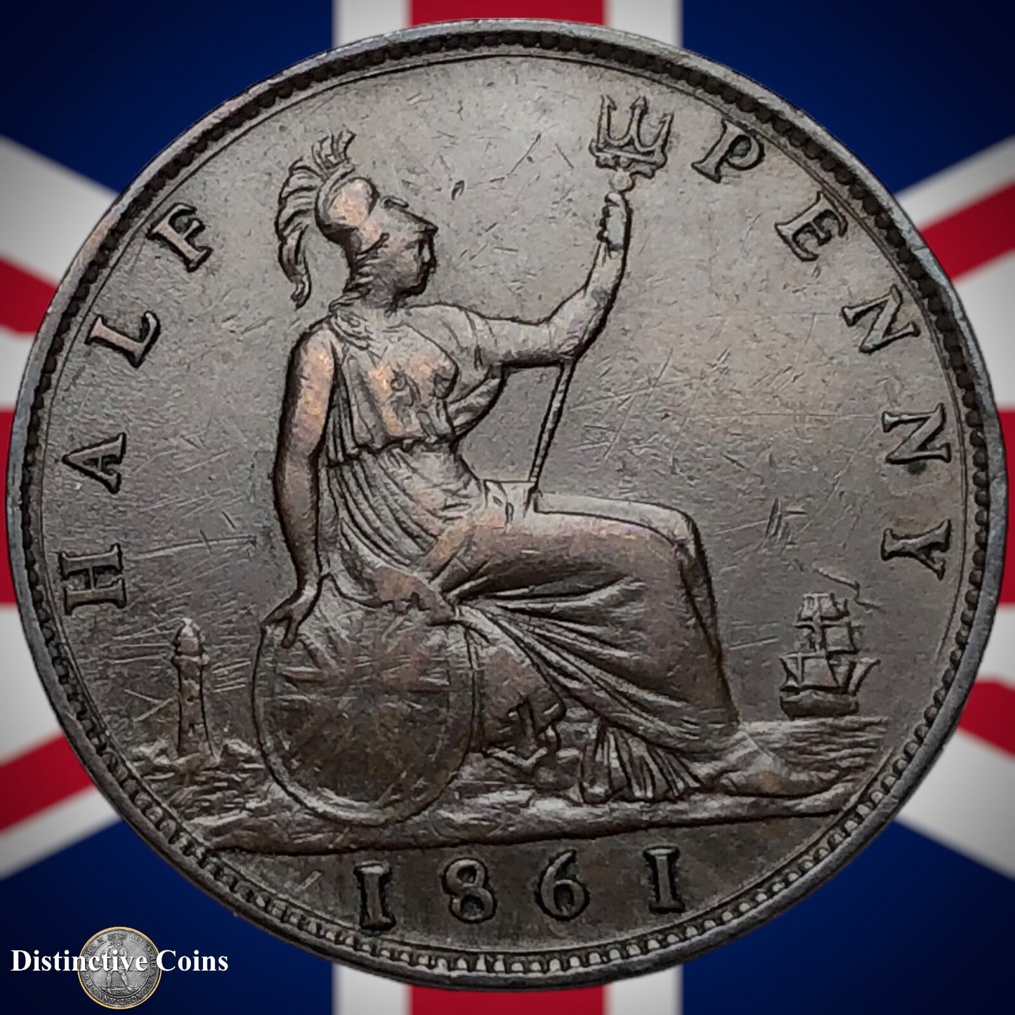 Great Britain 1861 Half Penny 1/2d GB5384