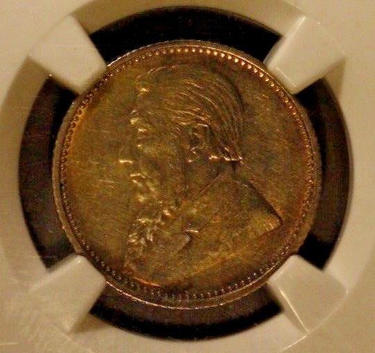 1894 South Africa 6 Pence NGC AU Details Hairlines XF Cat=$400