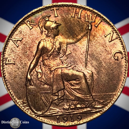 Great Britain 1919 Farthing 1/4d GB4725