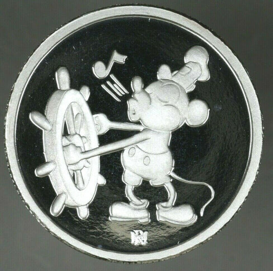 Mickey Mouse Steam Boat 60 Anniv. 1 oz. .999 Fine Silver Commemorative    A2589