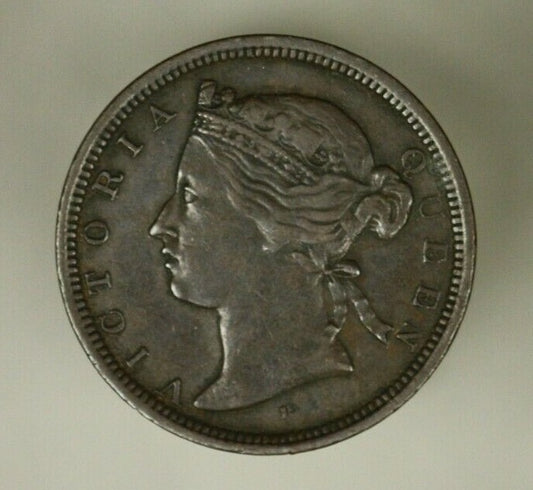 Straits Settlements 1/2 Cent 1872-H  nice details  Victoria   A921