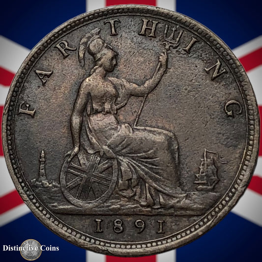 Great Britain 1891 Farthing 1/4d GB4306