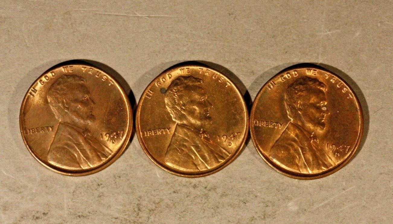 1947D Lincoln Wheat Cent Lot of 19 Pieces, High Grade