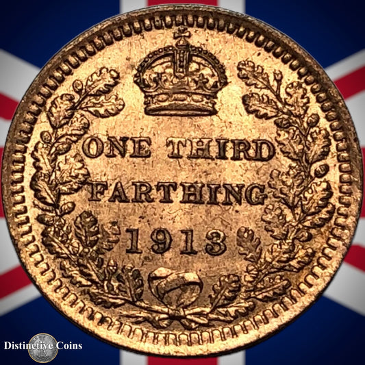Great Britain 1913 Third Farthing 1/3 Penny GB3049