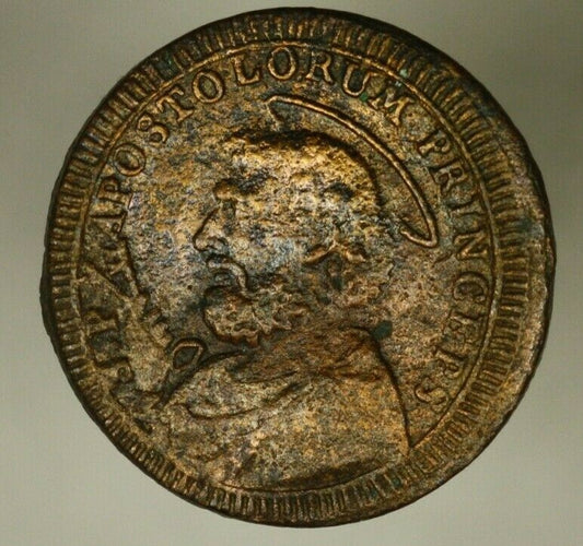 Papal States 2 1/2 Baiocchi  1796  VF/XF old cleaning now retoned A1171