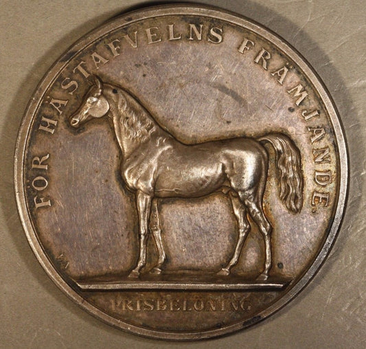 Sweden Oscar II Silver Horse Breeding Medal Circa: 1900