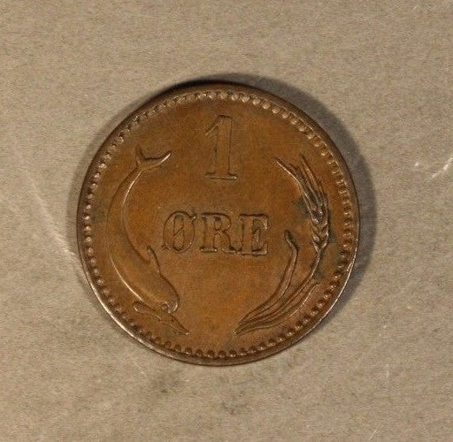 1888 Denmark 1 Ore Very High Grade