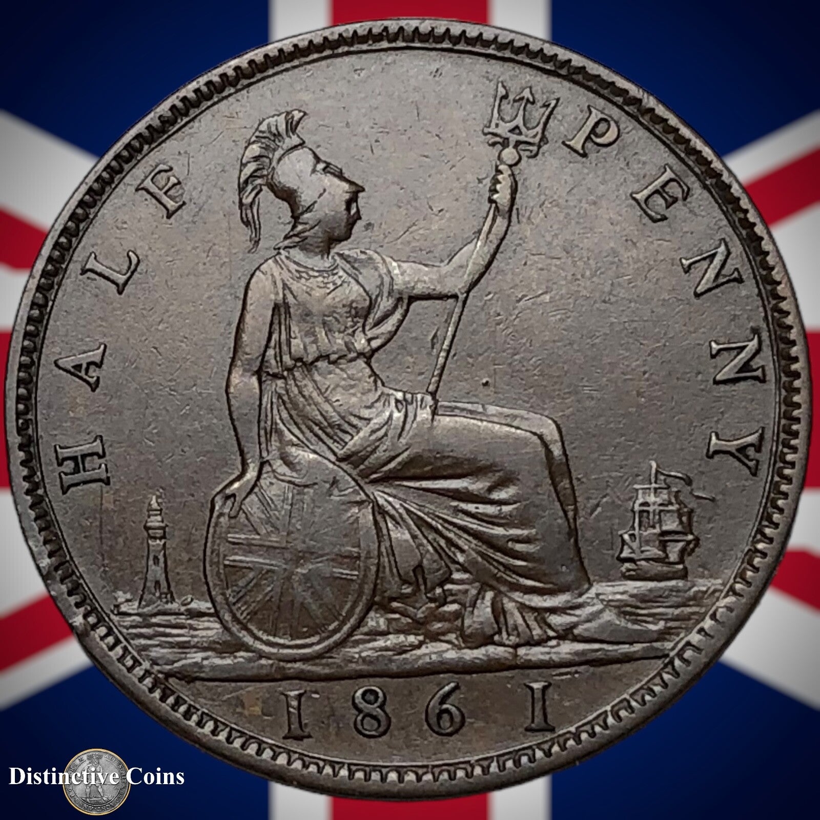 Great Britain 1861 Half Penny 1/2d GB5377