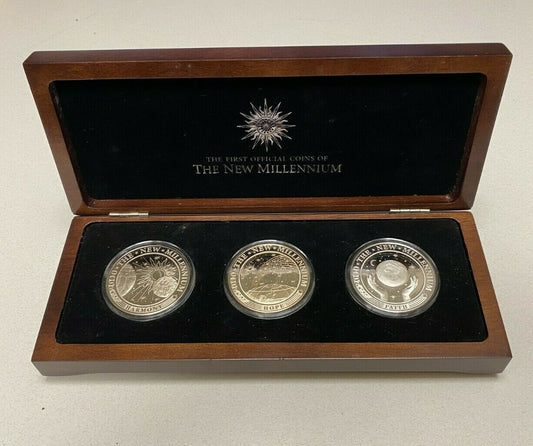 Kiribati 2000 $5 $10 $20 Millennium Set in Box PS 4   B195