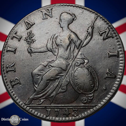 Great Britain 1743 Half Penny 1/2d GB5085