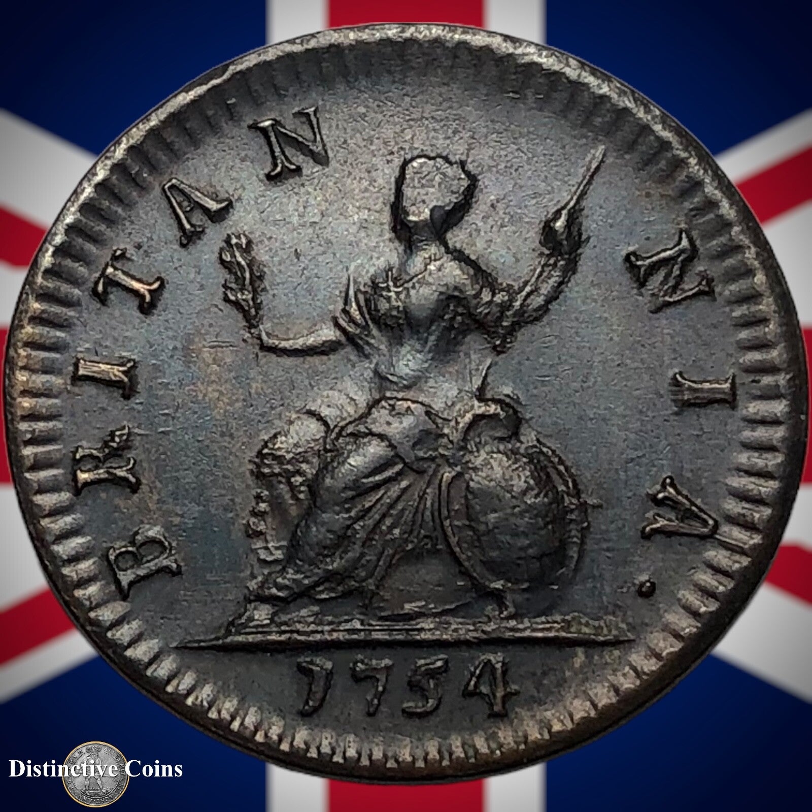 Great Britain 1754 Farthing 1/4d GB3183