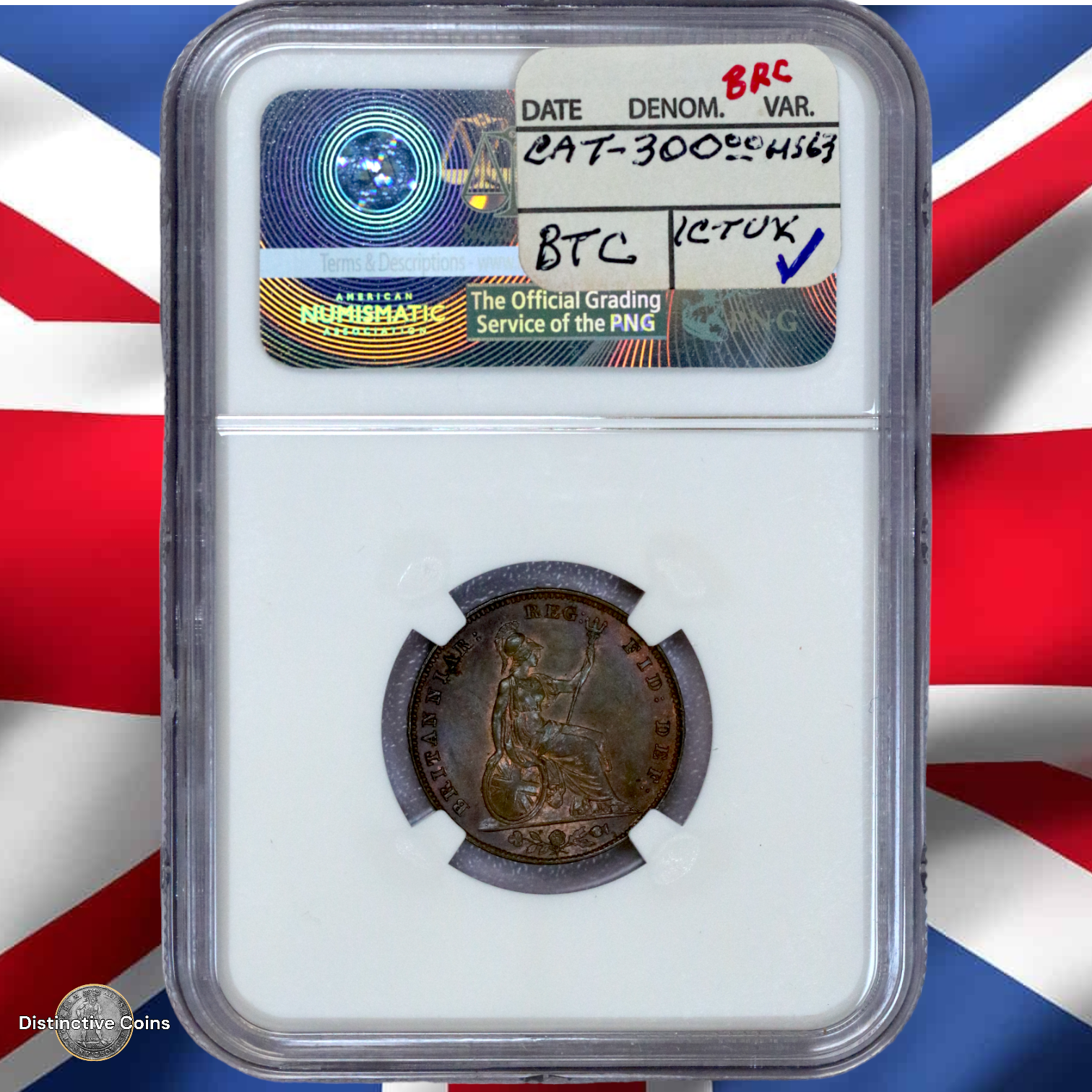Great Britain 1857 Farthing NGC MS63BN - GBS044