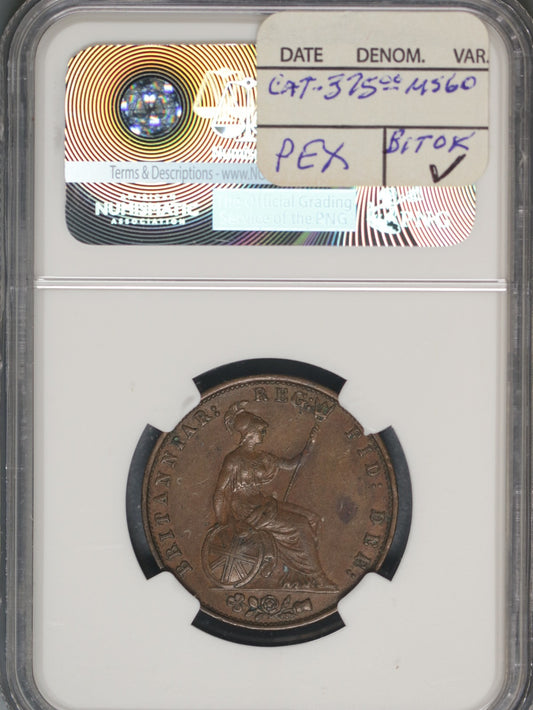 Great Britain 1856 1/2 Penny K-726 NGC AU55 BN