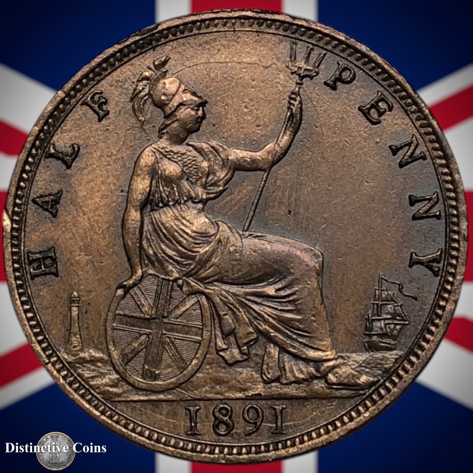 Great Britain 1891 Half Penny 1/2d GB5688