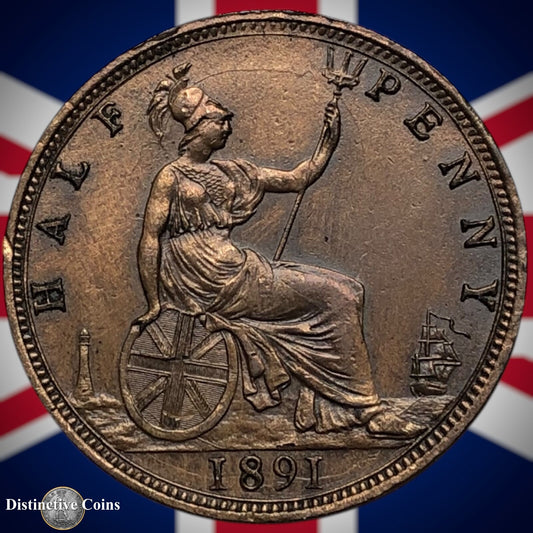 Great Britain 1891 Half Penny 1/2d GB5688