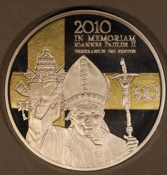 2010 Nauru, Bank of, $10 5th Annv. Pope JohnPaul II Death